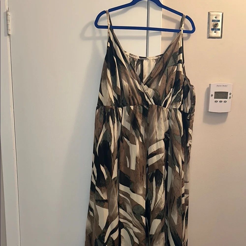 Elegant Brown Patterned Women's Dress
